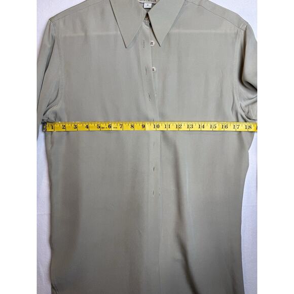 Ann Taylor 100% Silk Button Up Collared Cuff‎ Links Size 4 - Picture 6 of 13